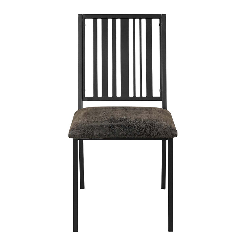 Chaise d'appoint Zudora 2 pièces, similicuir et finition noire