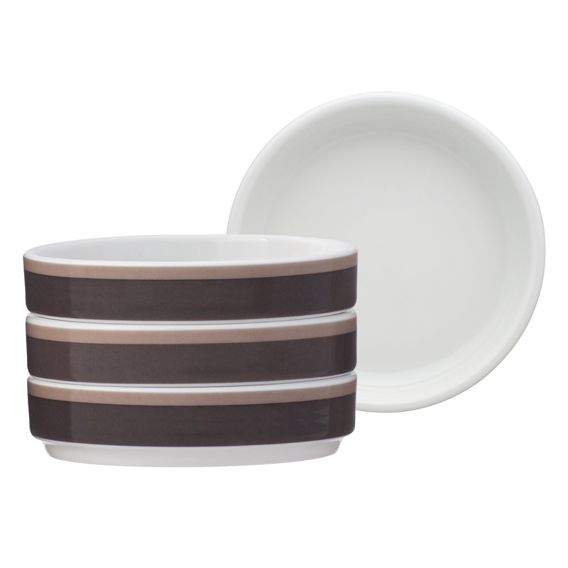 Noritake Colorstax Stripe Mini Plates, 3-3/4", Brown