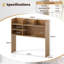 Desktop Bookshelf Desk Hutch Shelf for Computer Monitor-Natural