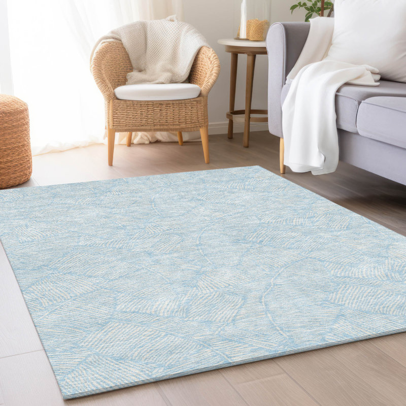 Premium Machine Washable Prisco Sky Rug, Rectangle 5' x 7'6"