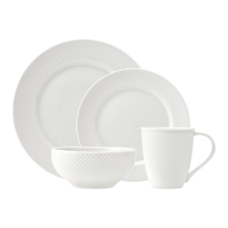 Pique 16 Piece Porcelain Dinnerware Set