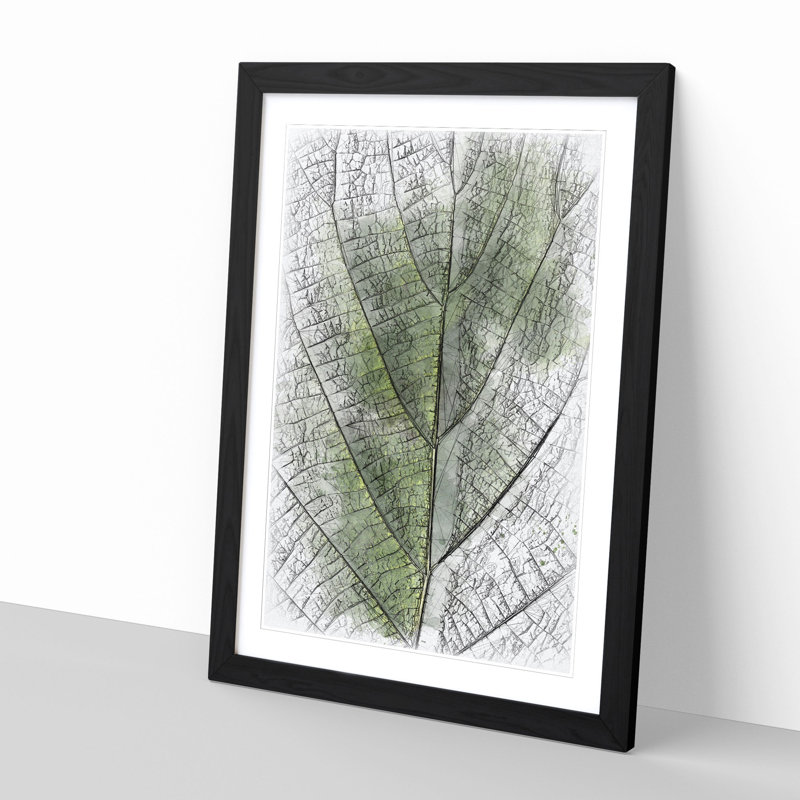Leaf Pathways - Single Picture Frame Painting on MDF, 33cm H x 24cm W x 2cm D, Black Framed