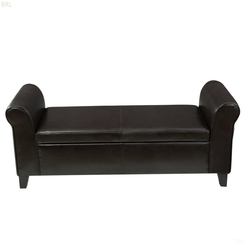 HAYES ARMED STORAGE BENCH, Brown