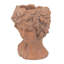 Pot à fleurs à tête brune 8 x 9 x 11,5 po, pot à tête de ciment de style grec - Décor intérieur / extérieur pour le jardin