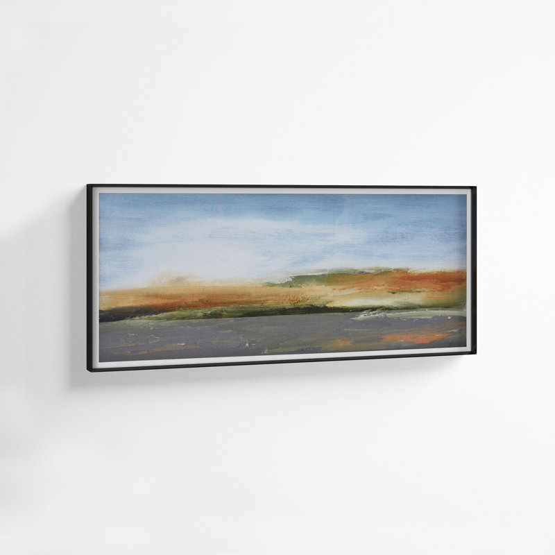 Abstract Watercolor Landscape in Metal Frame