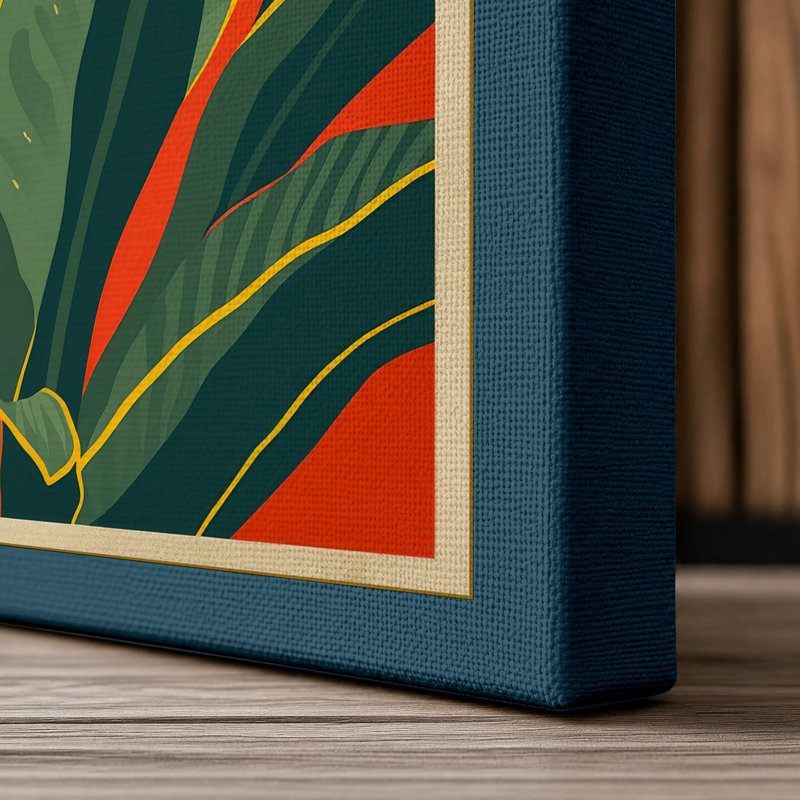 Radiance Botanical - Wrapped Canvas, 36x24 - 91.4 x 61.0 cm, Teal Border