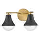 Capulet 2 Light Frosted Dimmable Vanity Light