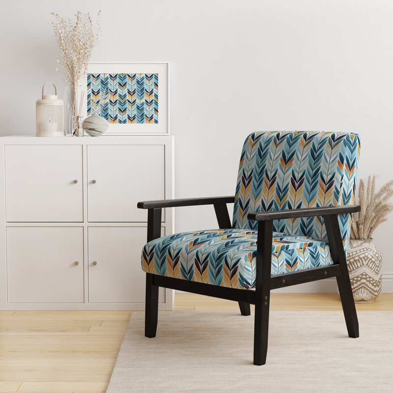 Fauteuil de 23 po de large Cantina, Polyester bleu, Accoudoirs carrés noirs