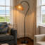 Lampe sur pied en rotin arqué 65 "-301583898