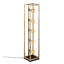 Lampe sur pied industrielle, structure en métal doré, 8,3 x 8,3 x 40,2 pouces | Longueur de câble de 250 cm avec interrupteur marche / arrêt | 5 x douilles E27 (40 W maximum) | Parfait pour les salons et les bureaux élégants, design élégant, ampoule non incluse-1340284686