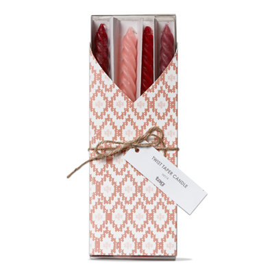 Bougie conique non parfumée avec porte-étain