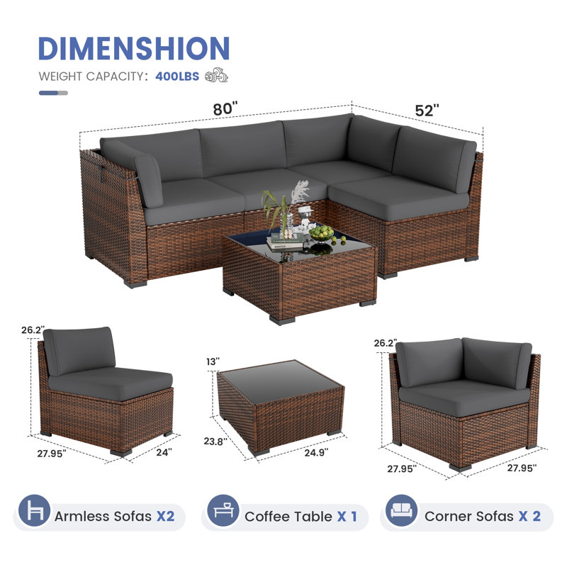 Waldman 4 - Person Outdoor Seating Group with Cushions