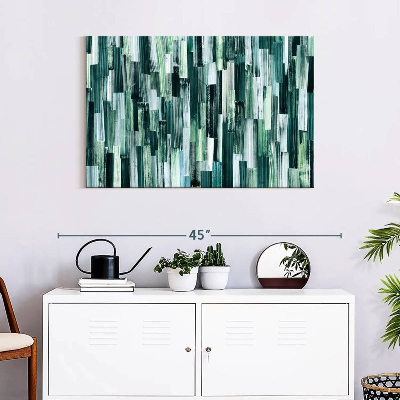 Avery Emerald Brushstrokes, 24" H x 36" W