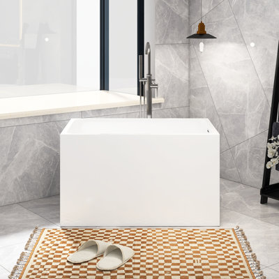 43.30'' x 27.60'' Freestanding Soaking Acrylic Bathtub