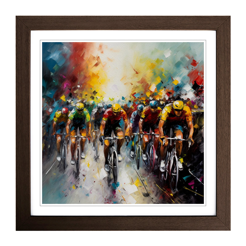 Tour De France Abstract Expressionism - Framed Print, Walnut