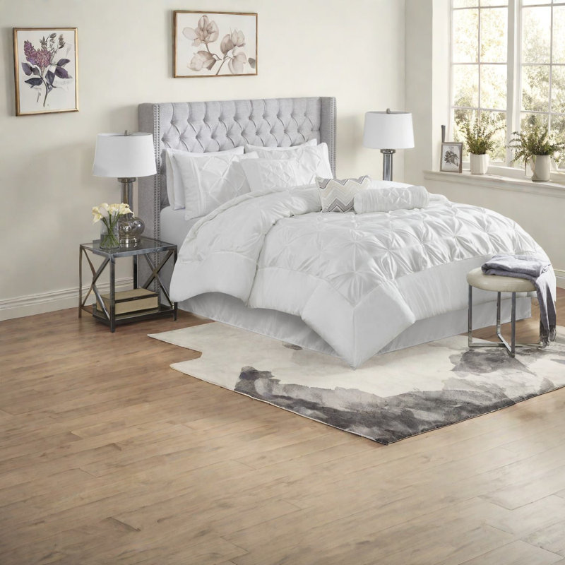 Elegant 7 Piece Bedding Sets Polyester Cal King Tufted For Modern Home