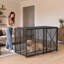 Cage pour chien robuste de 64 pouces, capacité de charge maximale de 300 lb, chenil indestructible à l'épreuve des fuites à l'intérieur pour les grandes races anxieuses, cage en métal pour animaux en acier avec portes doubles et roues verrouillables