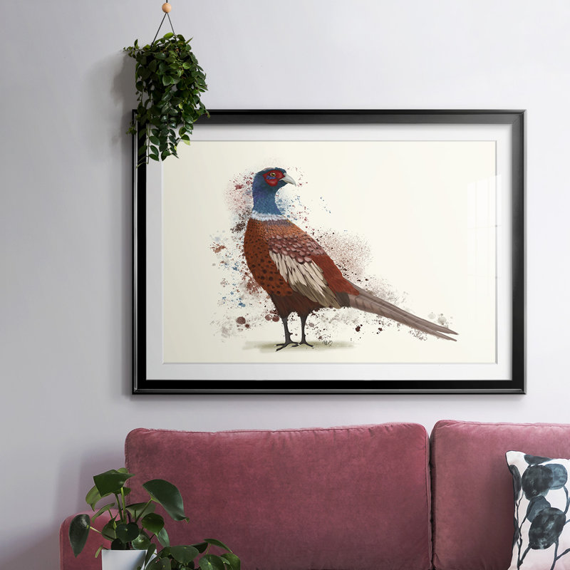 Pheasant Splash 5, reproduction d'art sur papier, Noir, H 19 po x l 27 po x P 1,5 po