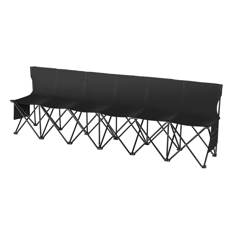 6-Seat Portable Folding Sport Bench - Heavy Duty Outdoor Team Seating with Carry Bag & Side Pockets