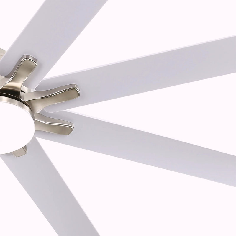 Ventilateur de plafond moderne de 66 pouces avec lumière à DEL à intensité variable, 8 pales ABS, moteur à courant continu réversible à télécommande pour le bureau à domicile