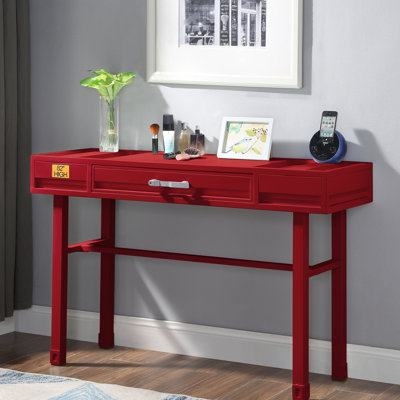 Bureau de chambre à coucher rouge avec 1 tiroir - Design industriel chic