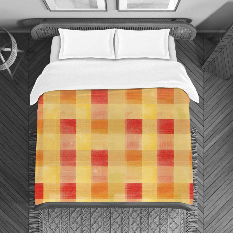 Checkered Polyester Gingham Duvet Cover, Twin Duvet Cover