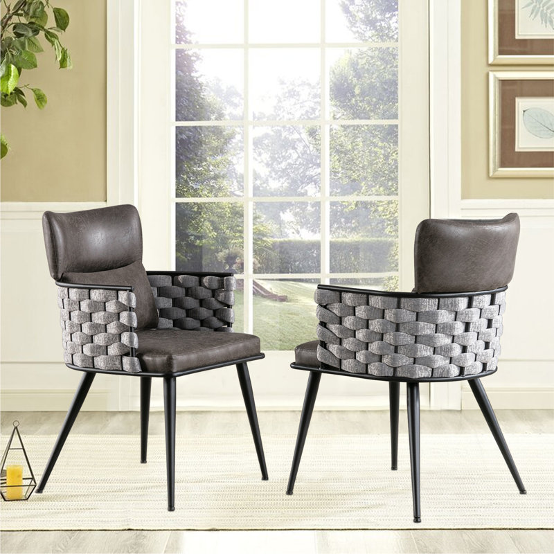 Fauteuil de 22,9 po de largeur, Similicuir noir / gris