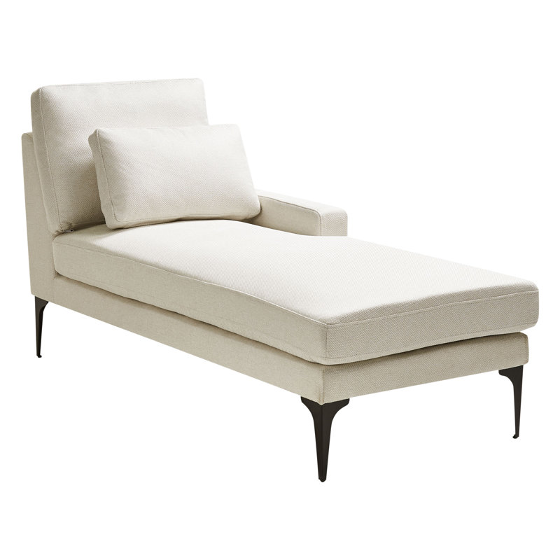 Deaveon Upholstered Chaise Lounge, Light Beige, Left Hand Facing