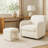 Footstool Ottoman, Channel Tufted Boucle, 19 Inch-402417012