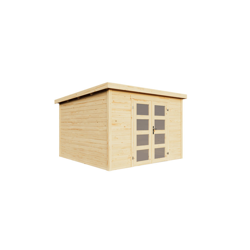 Lasita Zambezi 7 - 10 x 10 Ft. Pent Roof Summerhouse With Opaque Single Glazed Doors (28mm)