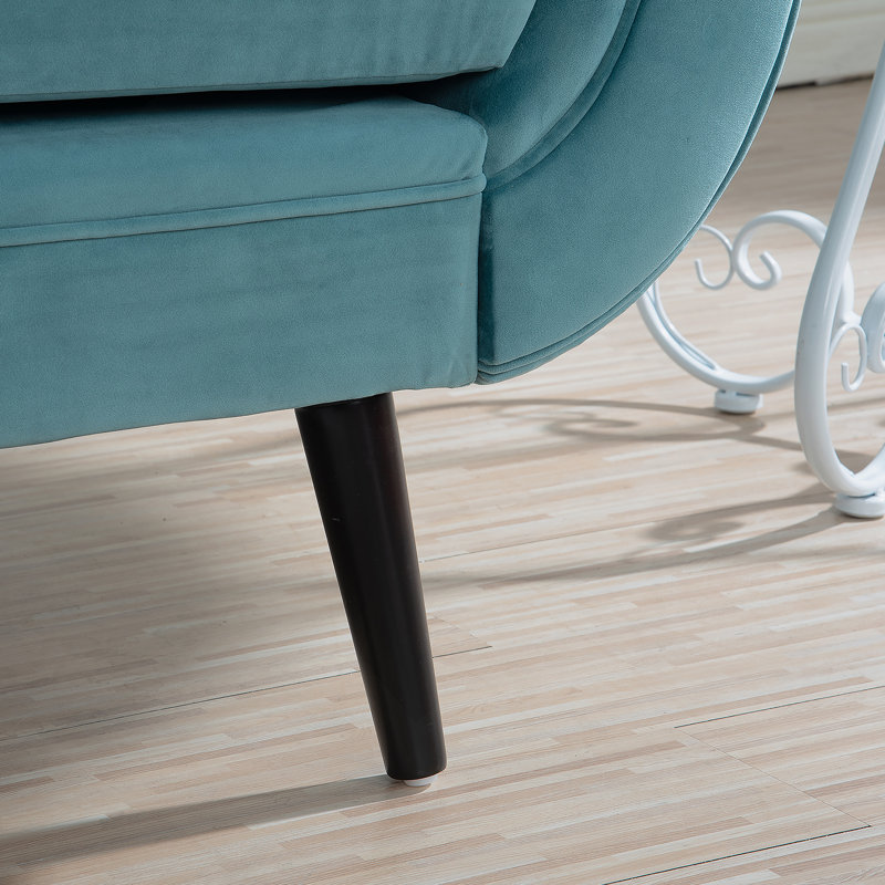 Chaise longue avec accoudoirs à volutes, Vert, Noir