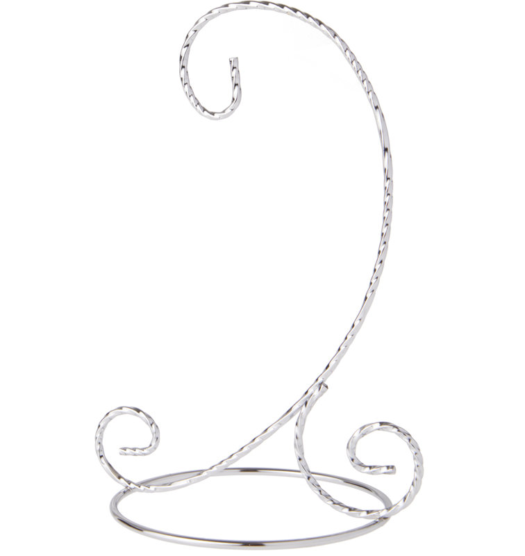 Support à ornements torsadé The Holiday Aisle®, H 9,5 po x l 5,5 po x P 5,5 po, Argent