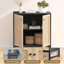 Buffet décoratif en rotin 2 portes avec pieds robustes en métal Jillesa-1168830931