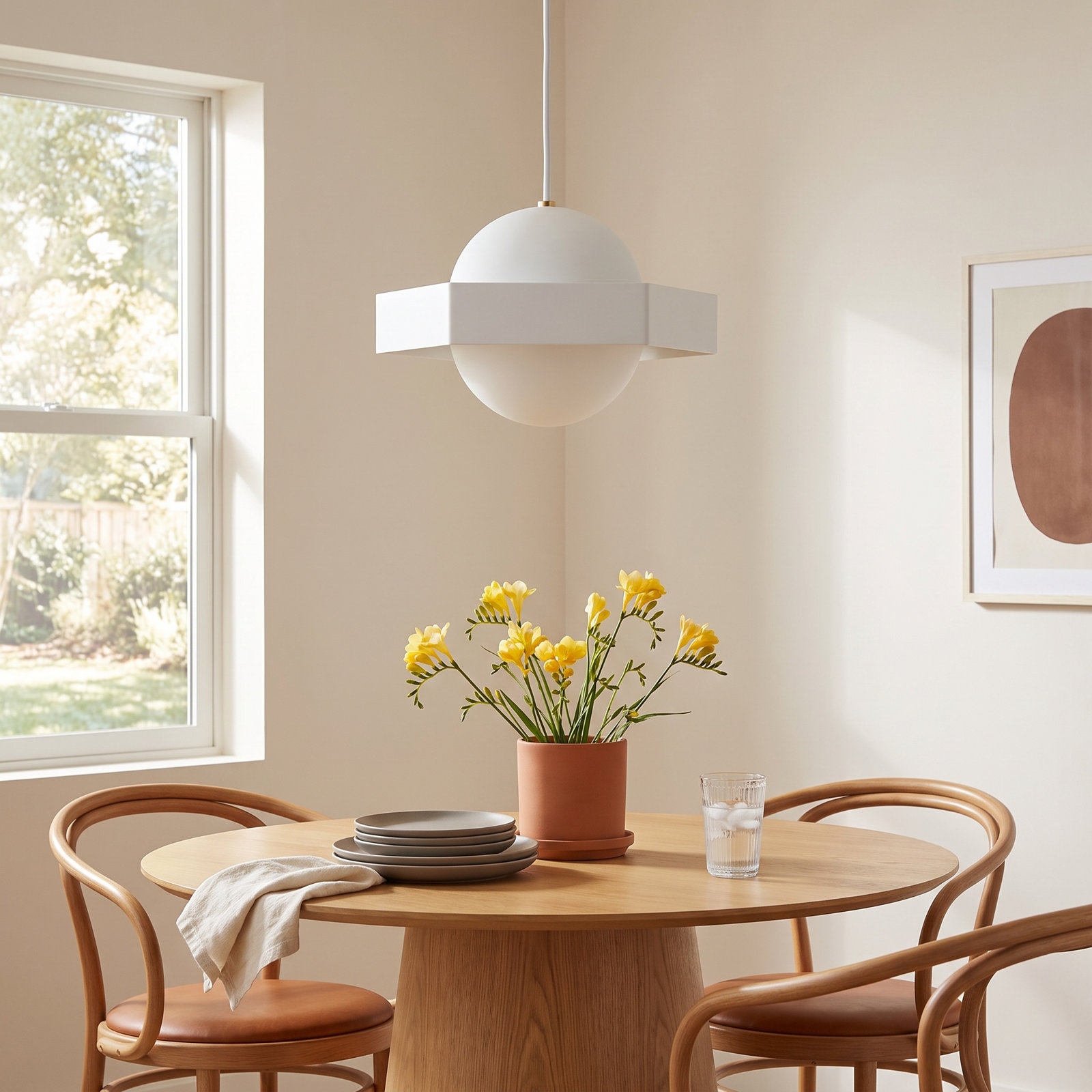 Saffian Single Light Glass Dimmable Pendant