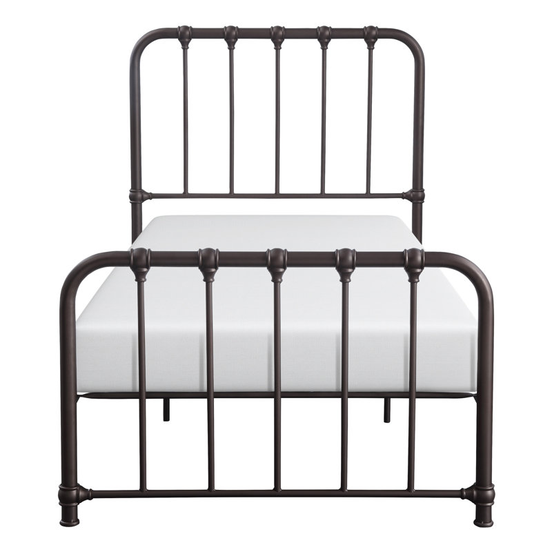 Dark Bronze Metal Twin Platform Bed - No Need Of Box Spring For Bedroom Look In Finish Style, Twin, Bronze