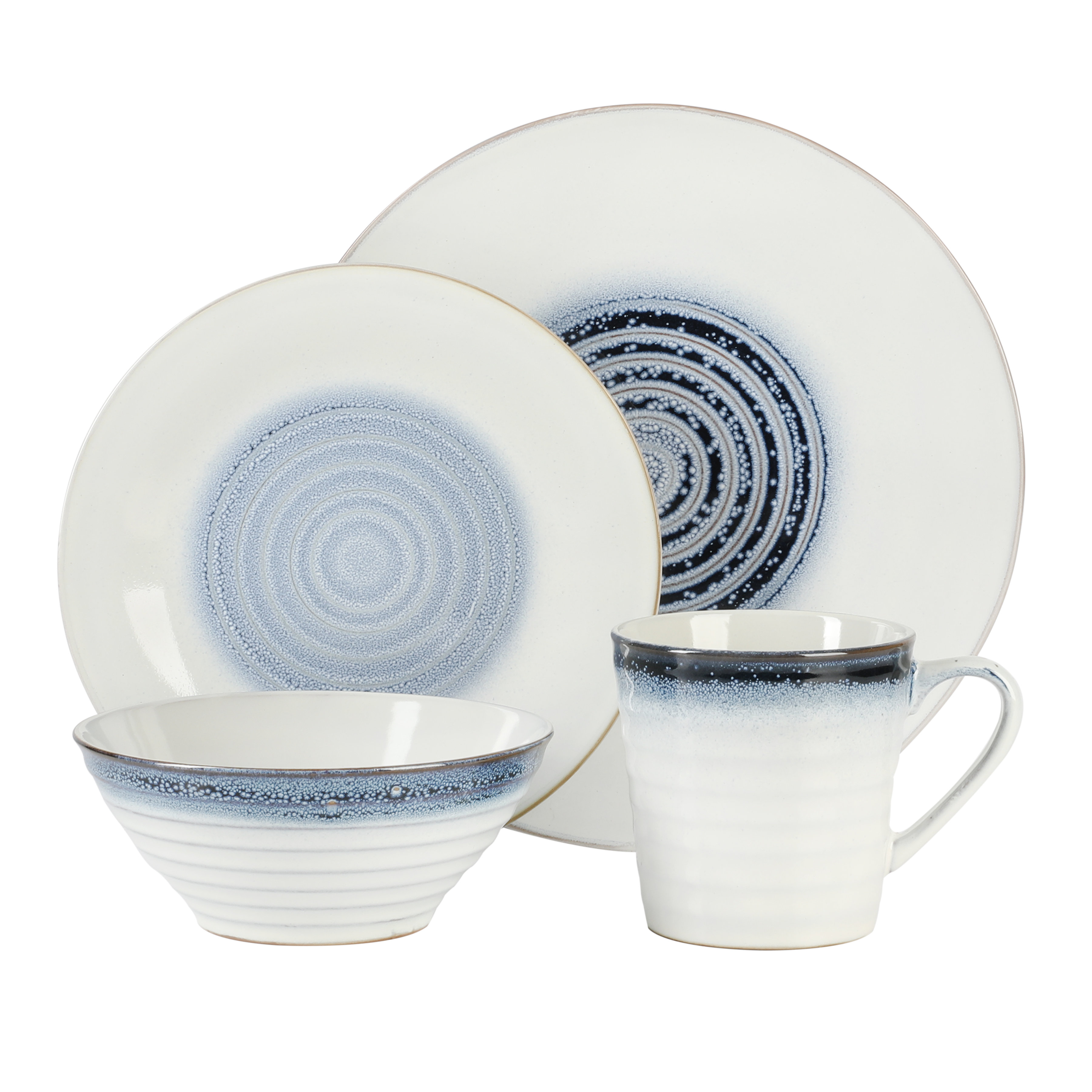 Gibson Home, Zuma 16-Piece Round Kitchen Dinnerware Set, Service