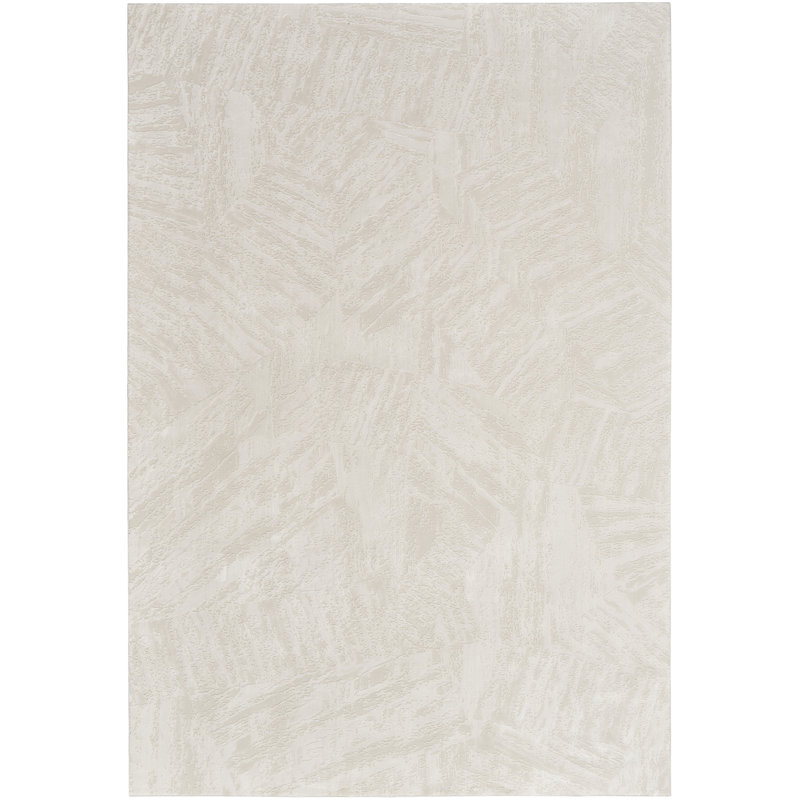 Tapis d'intérieur moderne ivoire d'intérieur, Rectangle 3 pi 11 po x 5 pi 11 po