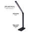 Lampe de bureau à DEL 15,5 po avec chargeur sans fil, USB-C / A, 5 lumières et bras réglable - noir