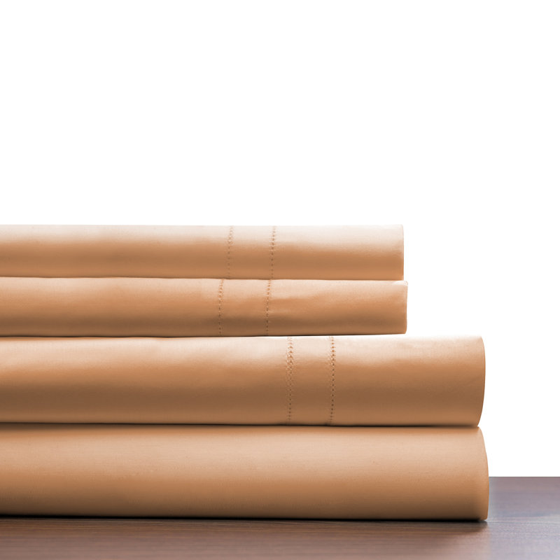 Pointehaven 620 Thread Count 100% Long Staple Cotton Deep Pocket Sheet Set, California King, Iced Coffee