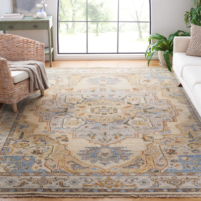 Sultanabad Hand Knotted Wool Cotton Oriental Rug in Brown/Gray/Beige