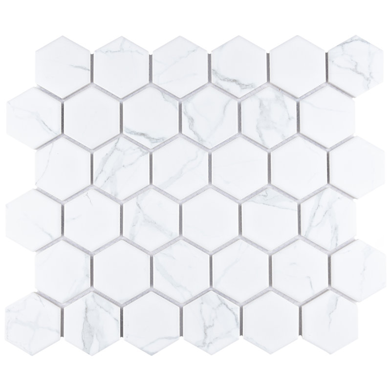 Carrione 2" Hex 11-1/8" x 12-5/8" Porcelain Mosaic Tile