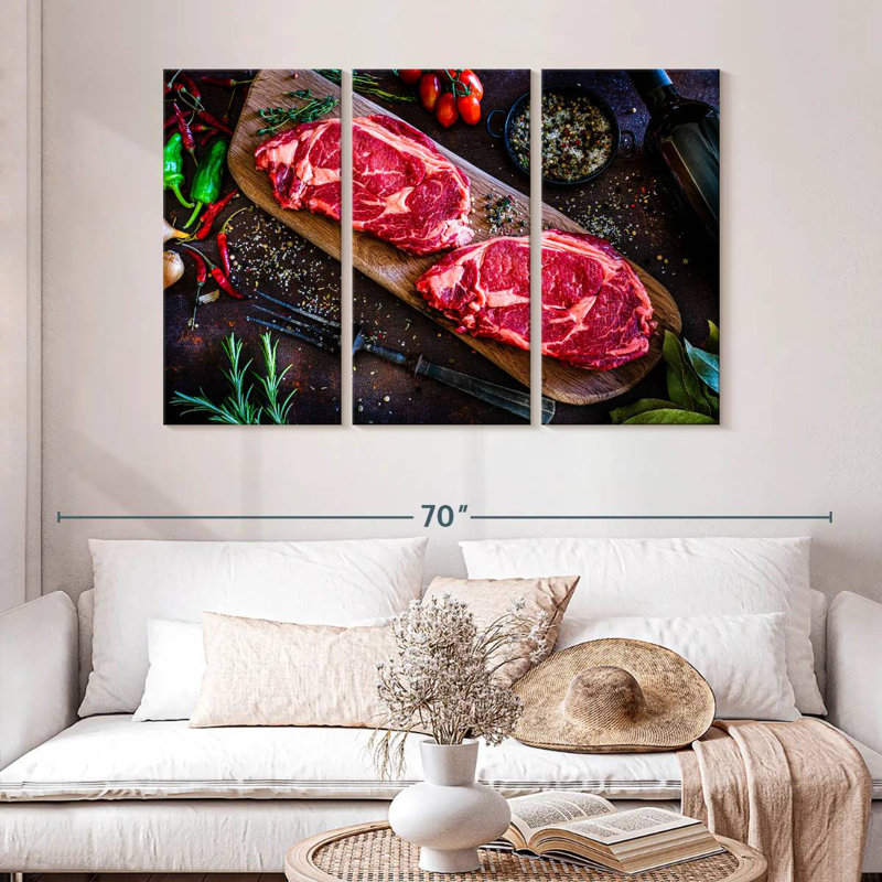 Yarlin Angus Steak Cuts, 32" H x 50" W