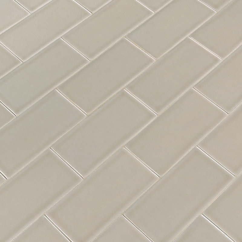 Subway 3 in. x 6 in. Glossy Ceramic Wall Tile, Chapel Frost