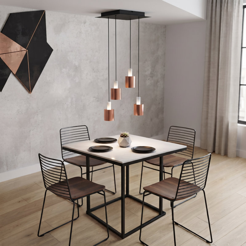 Essoura 4 - Light Cluster Pendant, White/Copper