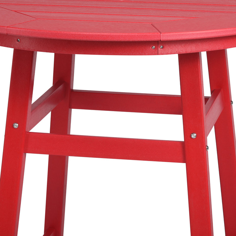 Table de bar d'extérieur ronde 34,9 po Laguna, Rouge