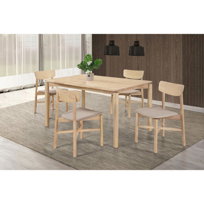 Svenstra White Washed 5-Piece Wood Dining Set