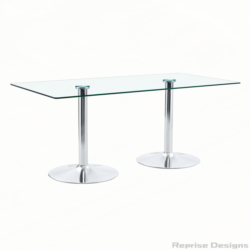 Un plateau de table en verre de 71 x 35,4 pouces et une table de salle à manger circulaire minimaliste moderne avec des pieds en métal doré électrolytique. Convient aux restaurants et aux salons.
