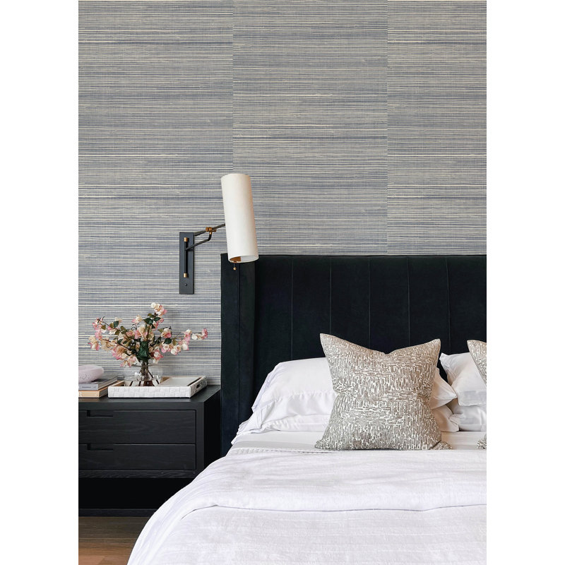 Papier peint en sisal Kenter, Bleu sarcelle