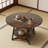 Modern Round Coffee Table With Storage, 2-Tier Circle Center Table For Living Room, Home Office, And Small Spaces, Easy Assembly, Rustic Brown Finish-581400913