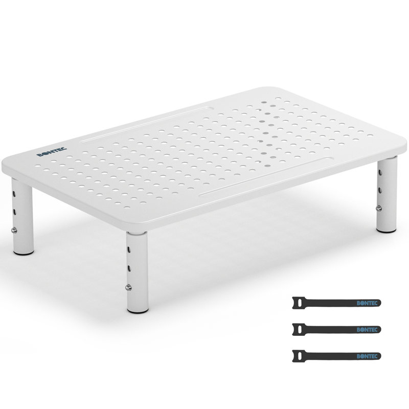 Bazile Metal Monitor Stand, White